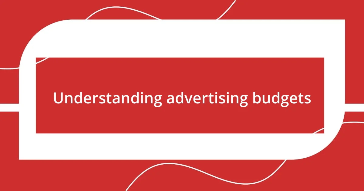 Understanding advertising budgets